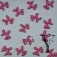 CHARM BEADS PODDLE CHARM BEADS PINK COLOR DARK PINK DOG BEADS