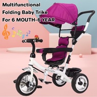 Children’s Tricycle Baby Tricycle Baby Stroller Baby Bicycle Kids Baby Bike Kids Push Handle Trike Red Toddler Bike