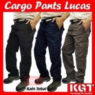 CARGO PANTS LUCAS/KGT (SELUAR POCKET TEPI) (SELUAR KERJA PANJANG) KAIN TEBAL SELUAR KARGO