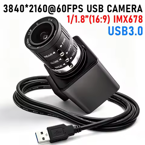 IMX678 8MP 60FPS USB3.0 Webcam 1/1.8" CMOS 3.6-10mm Lens 4K Camera Module Metal Case for Machine Vis