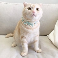 【恰氏手作】Tiffany色緞帶mix蕾絲項圈 貓狗寵物項圈領巾