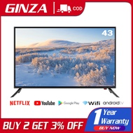 GINZA 43 inches Smart TV LED TV With Android TV/WiFi/YouTube/MyTV/Netflix/DVB-T2 On Sale