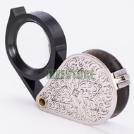 chainashop7 กล้องส่องพระแสตนเลส แกะลายไทย กล้องลายไทย สีเงิน 10x  15x  20x กล้องส่องพระ ลายไทย