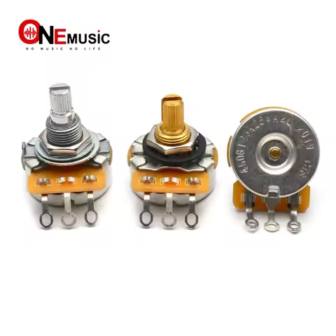 4PCS 250k/500k Brass/Aluminum Shaft Volume Tone Potentiometers CTS Pots Log A or Linear for Electric