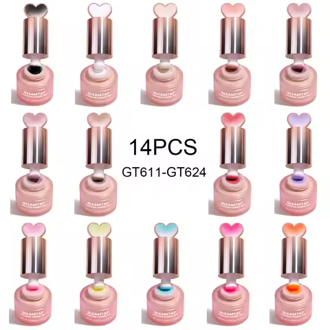 YOKEFELLOW GleamTap Cushion Ombre Painting Gel Kits 14Colors NoWipe Gradient Patting Gel Polish with