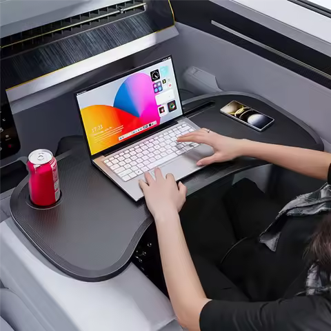 Car Steering Wheel Laptop Tray Portable Office Table Foldable Dining-Table Car Accessories Portable 