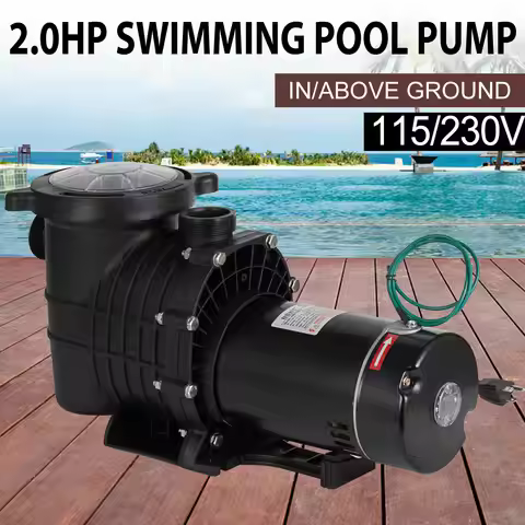 2HP Swimming Pool Filter Pump Motor W/Strainer Hi-Flo Aquarium Water Pumps For Ground Pool Purifier 