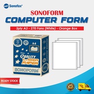 SONOFORM Computer Form 3 Ply A3 - NCR BCF Black Image White Paper (15" x 11" x 270 Fans)
