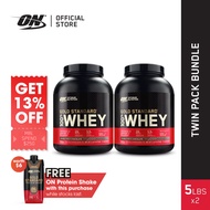 Optimum Nutrition Gold Standard 100% Whey Protein, 5 LBs | Bundle Deal (2 Bottles) | Primary Source 