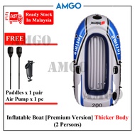AMGO Inflated Boat for 1 Person / 2 Person / 3 Person / 4 Person Boat Free Paddles and Pump Bot / Pe