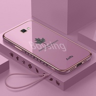 For Samsung J4 J6 Plus J2 J7 J5 Prime Edge Electroplated Maple Leaf Phone Case