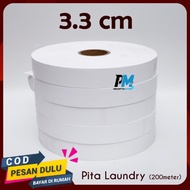 Pita Laundry Tafetta Label Penanda Cucian Roll Kain Kertas 33 mm 200 m