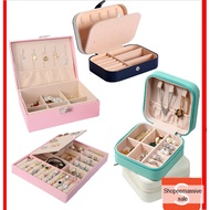 Kotak emas Jewelry Box cincin Jewellery Storage Case PU leather jewelery bekas Earring necklace 首饰收纳盒 Jewel box ring