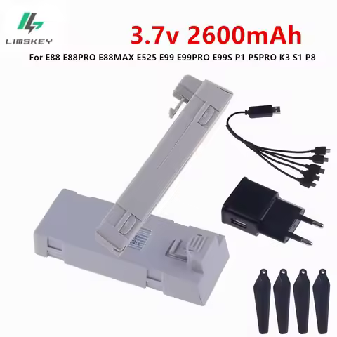 3.7V Battery For E88 E88PRO Ls-E525 E525 PRO Mini Uav Drone Battery 3.7v 2600mAh Lipo Battery For E9