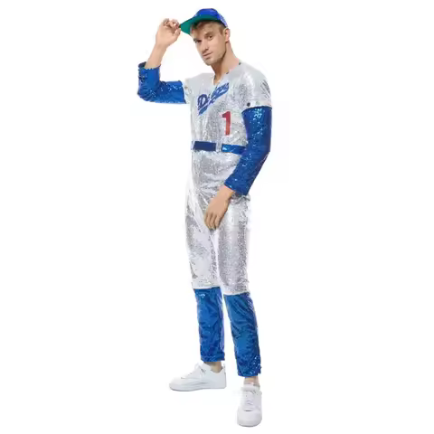 JYY5 Elton John Cosplay Costume Dodgers Baseball Uniform For Men Women Carnival Costumes Halloween G