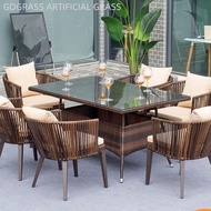 Vine chair woven rattan combination balcony courtyard dining chair balcony table and chairs