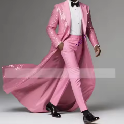 Customized Sparkling Sequins Men Suits Wedding Groom Tuxedos 2 Pieces Set Customized Outfits Busines