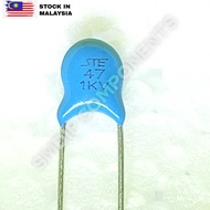 5PCS 47pF 1KV, High Voltage Ceramic Capacitor (470K)
