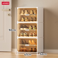 【COD】AONEZ Rak Transparan Portable Plastik Sepatu 4-10 Susun Baris Ganda Kotak Sepatu