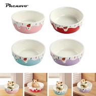 [Phenovo] Ceramic Hamster Food Bowl Small Animals Food Water Bowl Stable Food Dish for Chinchilla Sq