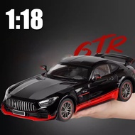 1:18 Mercedes Benz AMG GTR Sport Car Model Sound And Light Adult Car Toys Gift Metal Vehicles Kids B