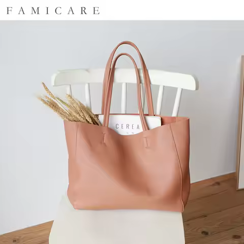 Women Tote Bag Luxurious Genuine Leather Handbag Female Soft First Layer Cowhide Leather Shoulder Ba