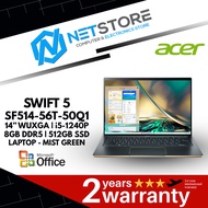 ACER SWIFT 5 SF514-56T-50Q1 14” WUXGA | i5-1240P 8GB DDR5 | 512GB SSD LAPTOP - MIST GREEN - NX.K0HSM.001