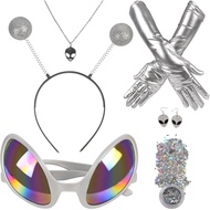 Alien Headband Alien Costume for Women Adult - 6pcs Alien Accessories Headband & Rainbow Lens Glasse