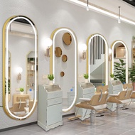 Barber Shop Mirror, Salon mirror, Hair Salon Special Mirror With Lights And Trendy Wall Hanging, mak