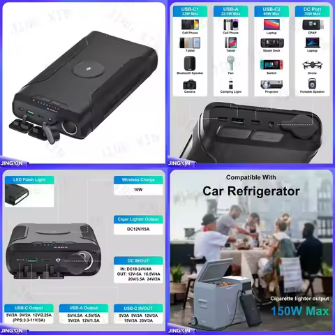 for Laptop 72000mAh 80000mAh Power Bank Outdoor Power Station Portable Generator DC 12V 24V Battery 