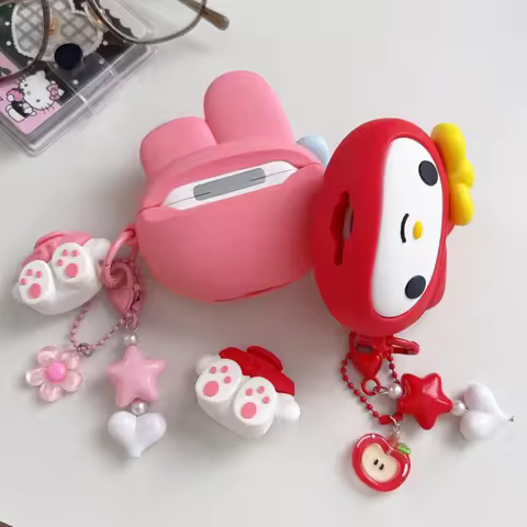 3D Sanrio Melody Cartoon Earphone Case For AirPods 4 Pro 2 Pro 3 Bluetooth Wireless Charge Headset P