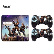 Pisand 4Pcs Fortnite Game Console Sticker Skin Controller Vinyl Decal for Sony PS4 Slim