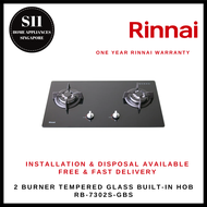 RINNAI RB-7302S-GBS 2 BURNER BLACK TEMPERED GLASS BUILT-IN GAS HOB - READY STOCKS &amp; DELIVER IN 3 DAYS