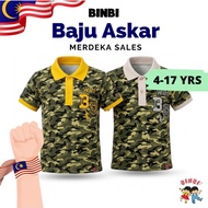 [Binbi-Merdeka Sales] Baju Askar Polo Tee Budak Unisex 4-17Y / Baju Military Malaysia / Lelaki Perem