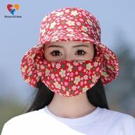 Tea Picking Bucket Hat Anti-Dust Mask Neck Protection Anti-uv Agricultural Work Hat with Mask Unisex Fisherman Hat