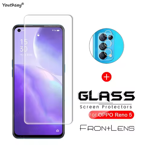 For OPPO Reno 5 Glass for OPPO Reno 5 Lite Z F 4 3 Glass Phone Screen Film Lens Camera Protector For