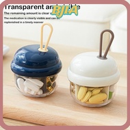 ❁BJA❁ Pill Storage Box, Mini Moisture-proof Portable Pill Box,  Transparent Four-compartment Pill Di