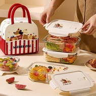 [Bento Box] Bento Box Glass Bento Box Microwave Bento Box Glass Fresh-keeping Box Office Worker Bent