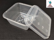 SQ750 (750ml) Square Plastic Disposable Food Container (50pcs±) / Bekas Petak / Bekas Makanan
