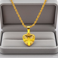 Original 916 Gold Pendant Necklace Jewelry Chain Gift Set Women Birthday Emas Bangkok Original Ranta