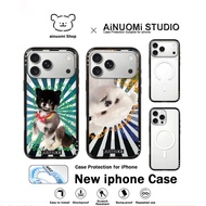 Cute Animal Bichon Frise Acrylic Magnetic Phone Case for iPhone 17ProMax/17Air 17 16 15 14 13 Pro Ma