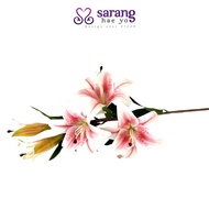 ⚡️READY STOCK⚡️ ARTIFICIAL LILY 5 HEADS LARGE ARTIFICIAL FLOWER WEDDING DECORATION / BUNGA LILY HIAS