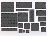 [DND] Warhammer Sigma Times War Chess Round Base Conversion Old World Square Base Multi-Size PLA Mat