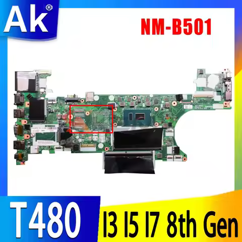 For Lenovo Thinkpad T480 Motherboard ET480 NM-B501 i3 i5 i7 7/8th Gen CPU MX150 2G 01YR342 01YR324 M