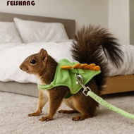 FEISHANG Ferret Vest Harness, Dragon Design Adjustable Pet Harness Leash, Cute with Bell Flannel Car