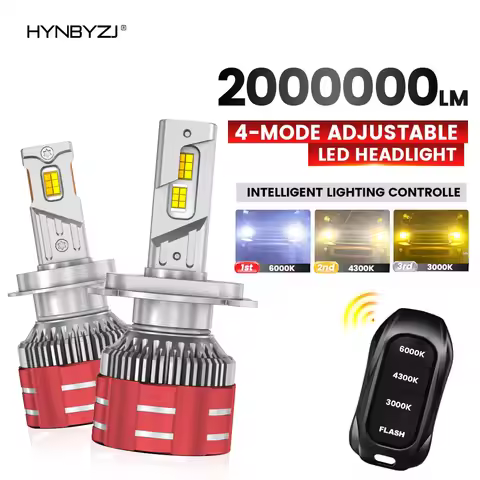 H7 LED Headlights Tricolor H7 Tricolor Remote Control LED Headlights H4 H1 H11 HB3 9005 HB4 9006 600