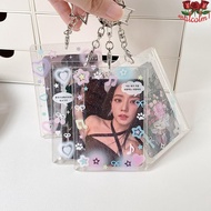 MALCOLM1 Acrylic Photocard Holder, 2.7x4.1 Inch with Keychain Photo Card Case, Desktop Decoration Tr