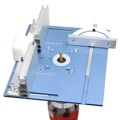 Aluminium Router Table Insert Plate,Woodworking Benches Router Flip Plate with Miter Gauge Guide Alu