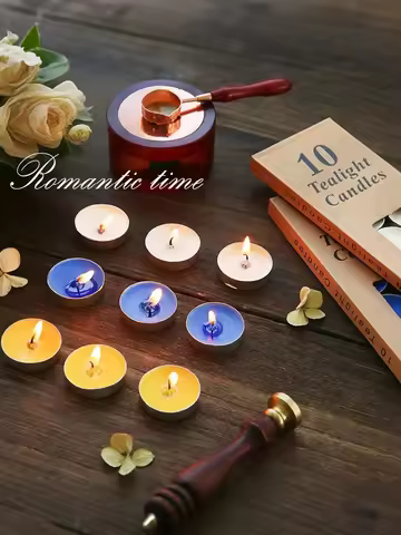 10pcs round Aluminum Tea Light Candles Mini Decorative Home Decor & Gifting Pack of 10