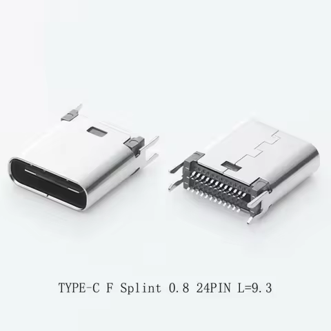 10-piece, USB 3.1 Type-C Connector, 24PIN Splint 0.8 Female Jack Socket Terminal Phone Notebook Lapt